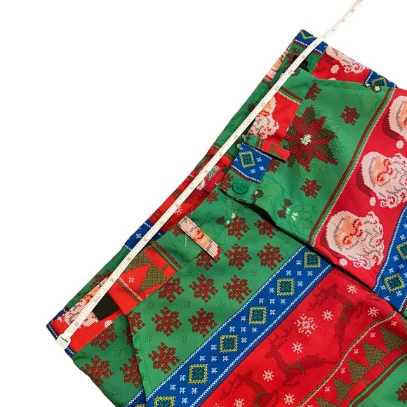 Dec 25th Christmas Not So Suit Suit 3 Piece Coat Pants Tie Santa Mens Size Large - Picture 14 of 16